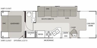 Chateau Motorhome 31'  Floor Plan