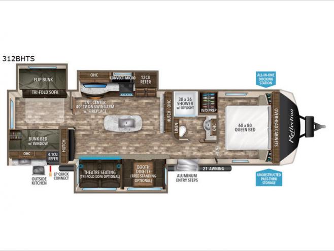 Reflection by GrandDesign 32'  Floor Plan