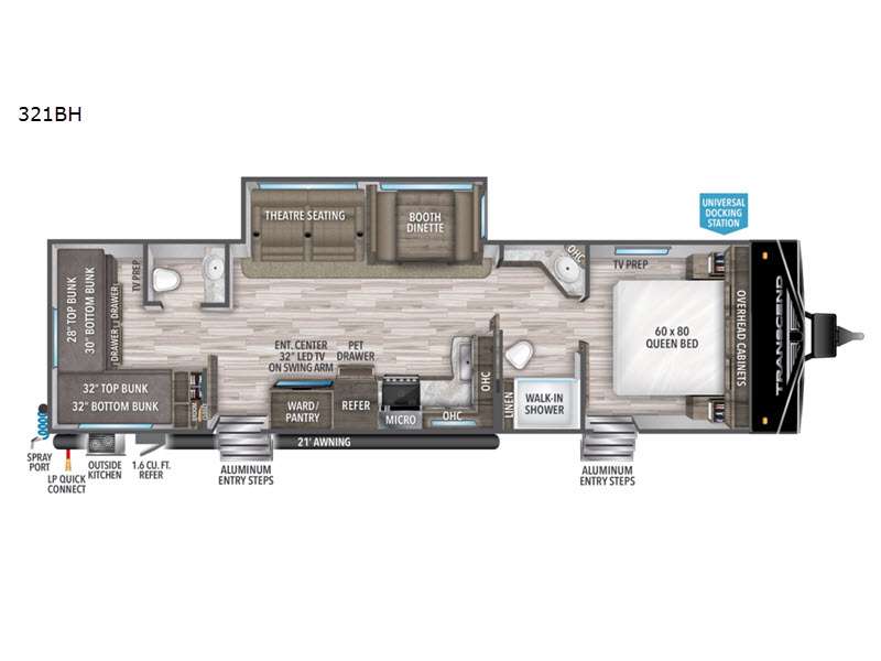 Transcend 32' by Grand Design 2022  Floor Plan