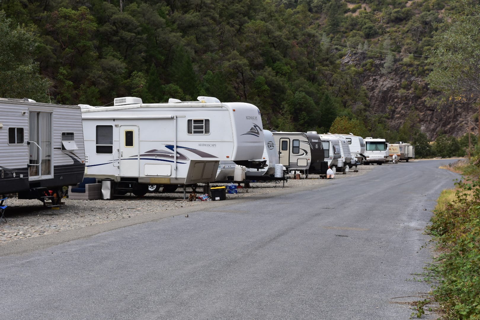 RVs parked at campground