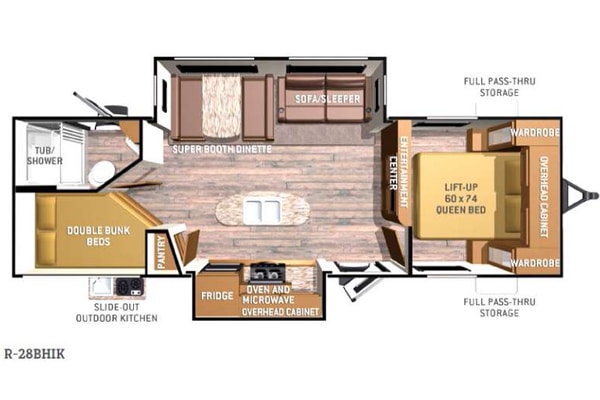 Radiance Travel Trailer 29'  Floor Plan