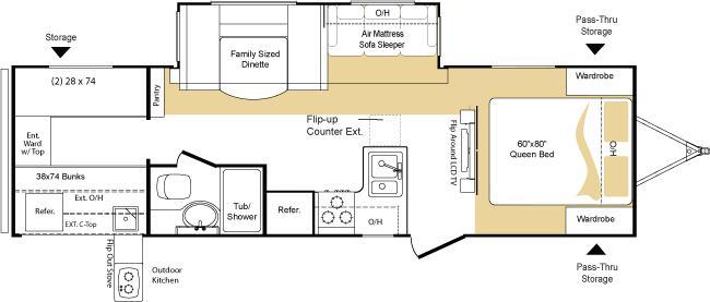 Laredo by Keystone Travel Trailer 29'  Floor Plan